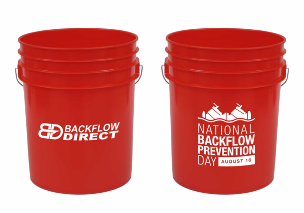 Watts 5 Gallon Plastic Bucket with BackFlow Logo